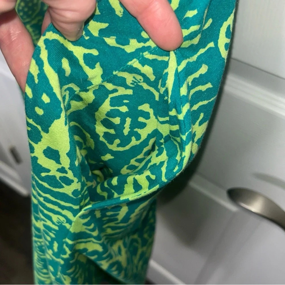 Soft surroundings dress SZ PL Vibrant Green Patterned Dress excellent condition - Picture 2 of 4